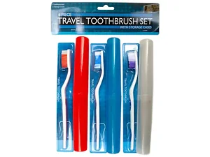 Bulk Buys Travel Toothbrush Set - 6 Pieces with Colorful