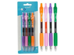 Bulk CI159 Retractable Gel Pens, Purplepinkgreenorange (4pk)