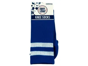 Bulk SC644 Create Out Loud Blue And White Knee Socks