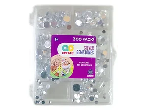 Bulk Buys 300-Pack Silver Acrylic Gemstones for Crafts &