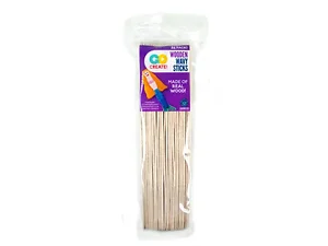 Bulk Buys Wavy Wooden Craft Sticks - 24 Pack for Creative