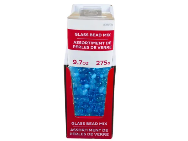 Bulk CH266 9.7oz Assorted Light Blue Glass Bead Mix