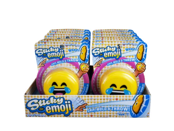 Bulk DI654 Emoticon Sticky Throw Toy In Countertop Display