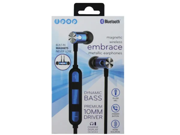 Bulk EN582 Ipop Embrace Blue Bluetooth Earphones With Case