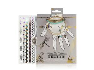 Bulk BB747 Metallic Tattoos And Bracelet