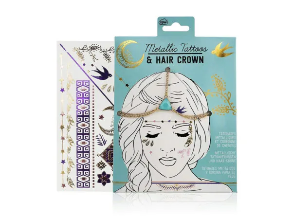 Bulk BB748 Metallic Tattoos And Hair Crown