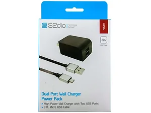 EC114 | Bulk Buys 3' Dual Port Wall Charger with Braided