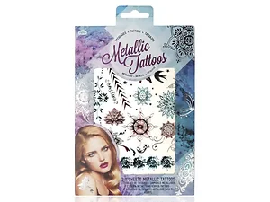 BB750 | Bulk Buys Floral Design Metallic Temporary Tattoos