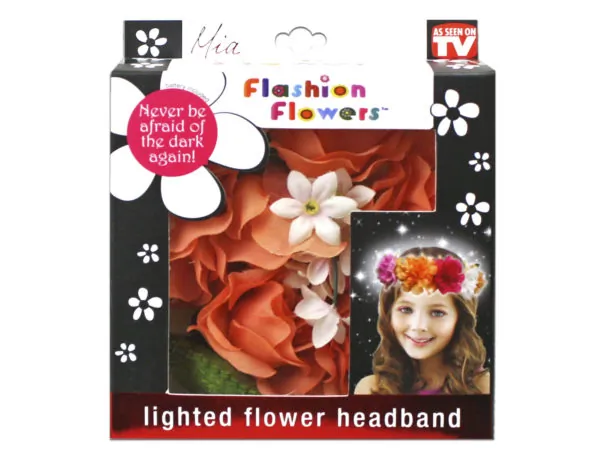 Bulk KA590 Mia Beautylight Up Fashion Flowers Headband In Orange