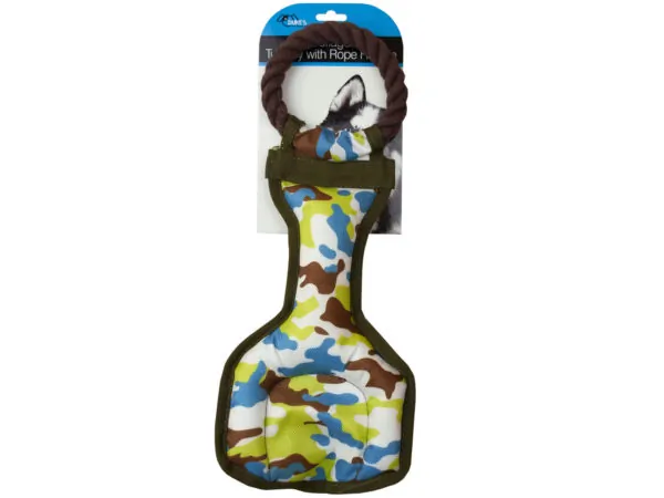 Bulk DI594 Camouflage Dog Tug Toy With Rope Handle