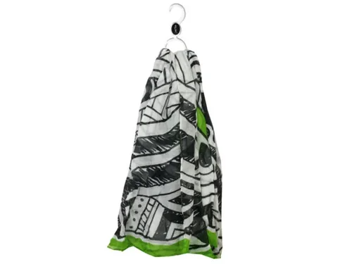 BB805 | Bulk Buys Chic Zentangle Graphic Scarf with Lime