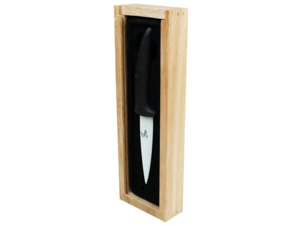 Bulk FD201 Small Ceramic Knife In Wooden Diplay Case