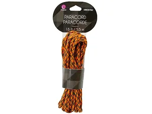 FD230 | Bulk Buys 18 ft Orange and Black Paracord - Durable