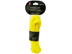 Bulk Buys 18 ft Yellow Paracord - Ideal for Outdoor