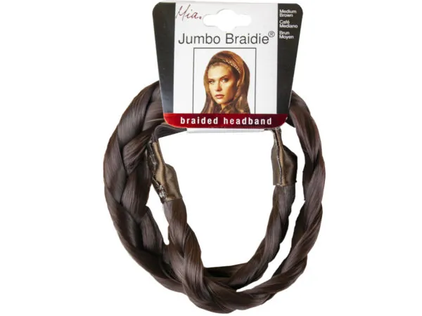 Bulk KA597 Mia Beauty Jumbo Braided Headband In Medium Brown