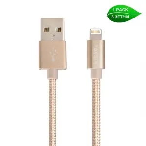 Foxsun AM001017 Iphone Charging Cable 3.3 Ft1m Nylon Braided Lightning