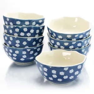 Urban 123285.01 Durastone Octagon Fruit Bowls Set Of 8 In Bluewhite