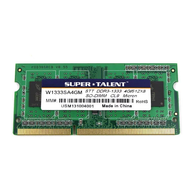 Super W1333SA4GM(SZ) Ddr3-1333 Sodimm 4gb512mx64 Cl9 Micron Chip Noteb