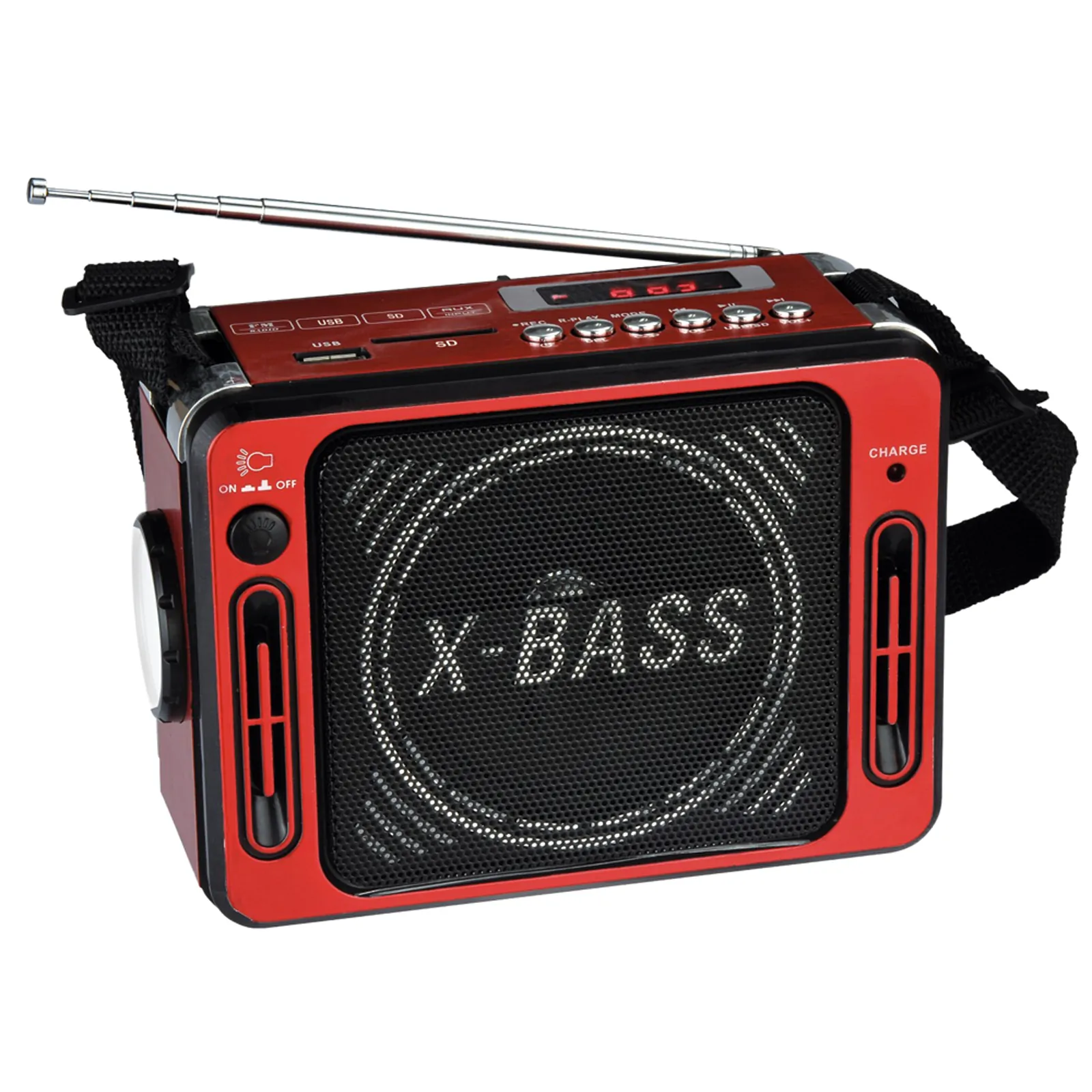 Quantum CS-151RED_RB Qfx Karaoke Multimedia Speaker With Fm Radio- Red