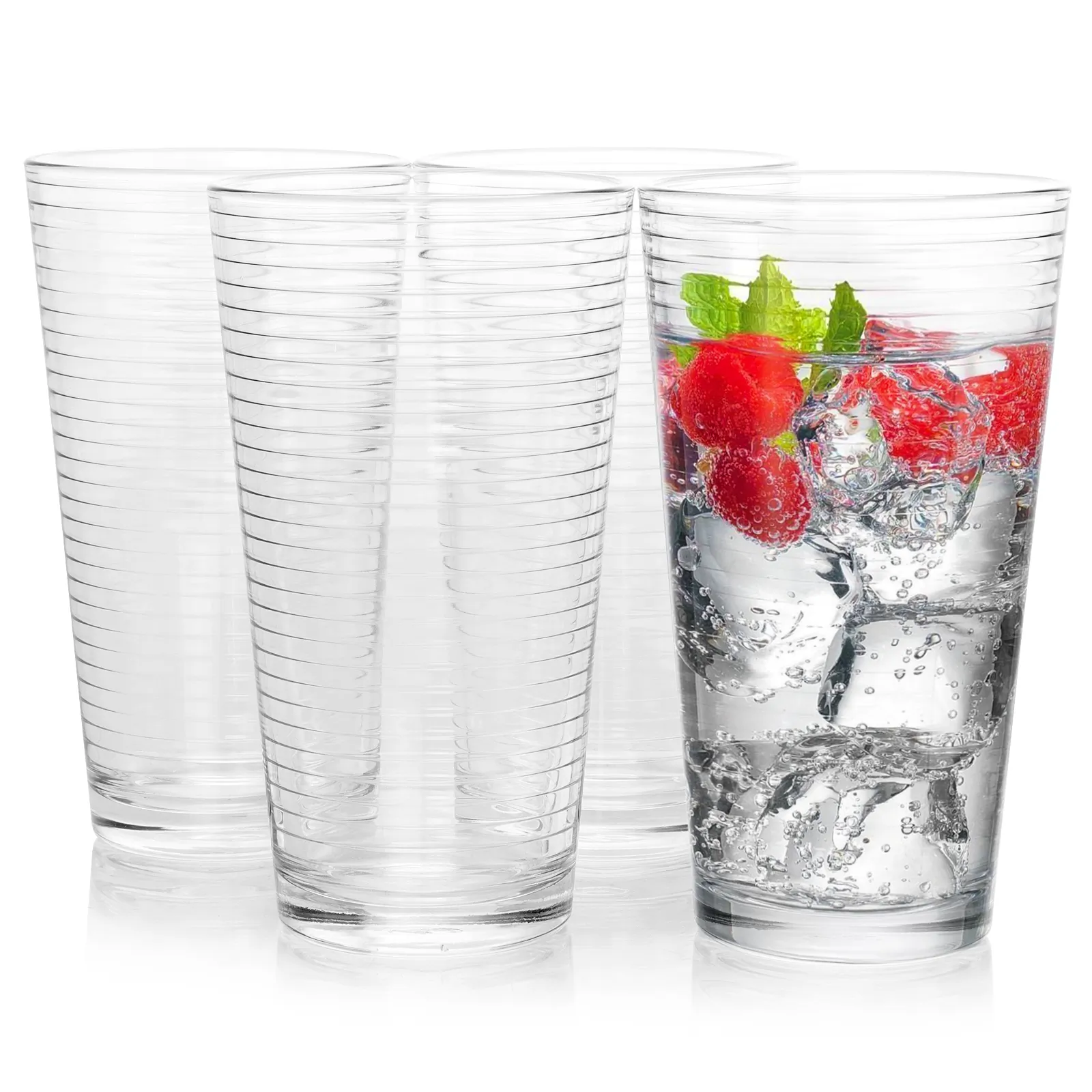 Pasabahce 122691.04 Doro 4-piece 16.75 Oz Cooler Glass Set, Clear