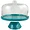 Studio California Teal Ceramic Cake Stand with Glass Dome -