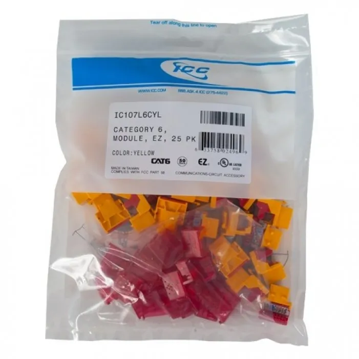 Cablesys-ICC-CAT6JKPK-YL