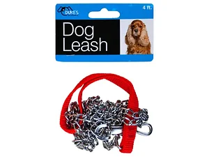 Dukes Durable Metal Dog Leash with Comfortable Faux Leather