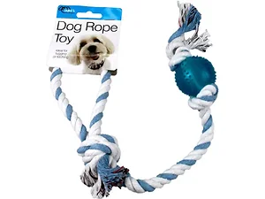 Dukes Dog Rope Toy with Plastic Ball
