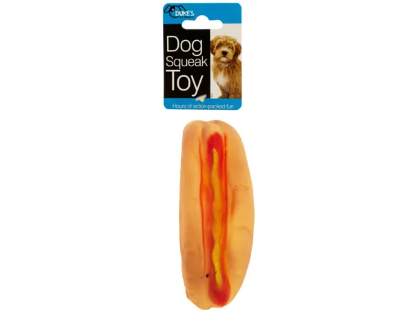 Dukes DI554 Hot Dog Squeak Dog Toy