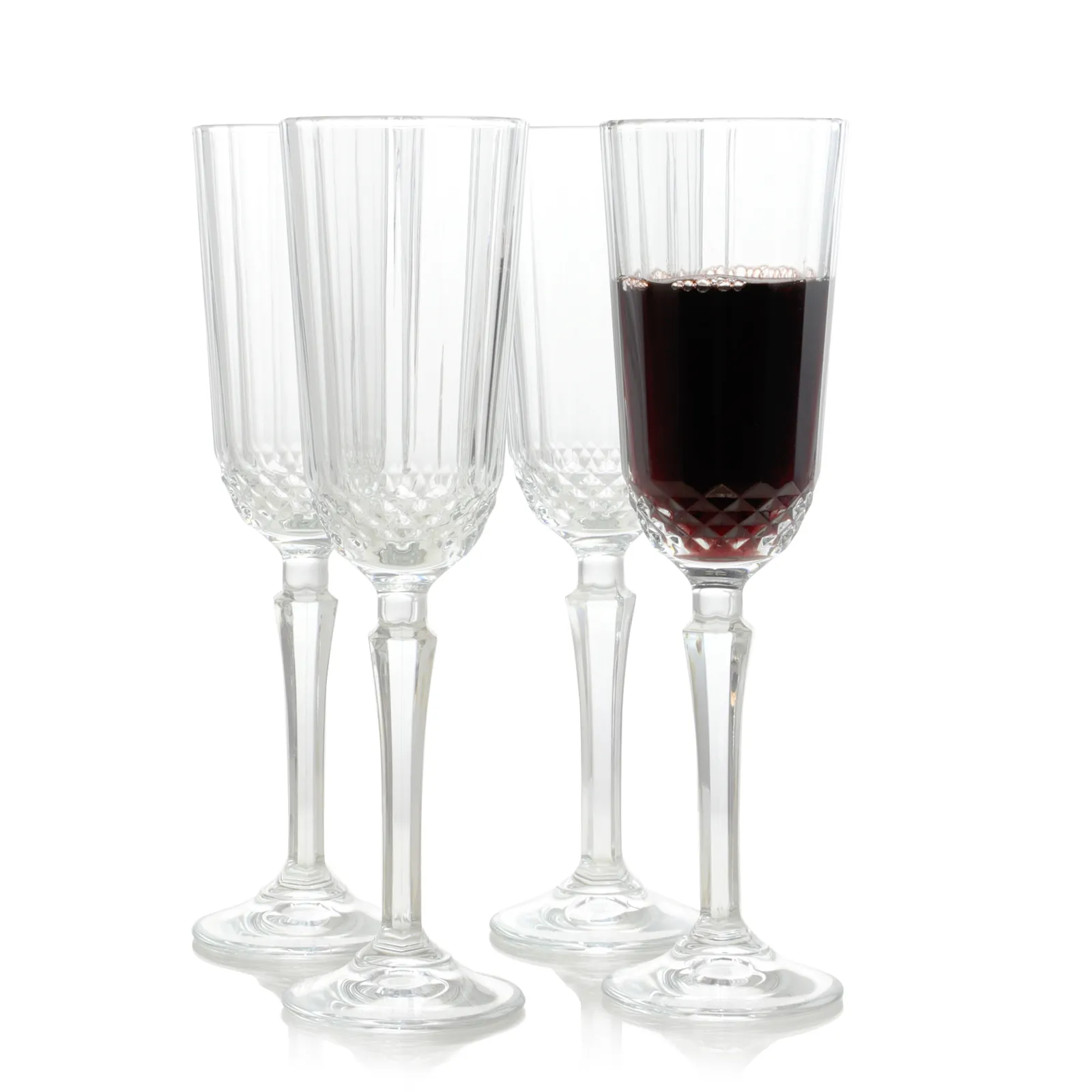 Pasabahce 440210-1087682 Diony 4 Piece 4.25 Oz Flute Glass Set