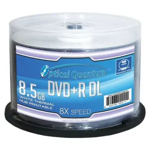 Vinpower OQDPRDL08WTP 50pk Dvd+r Dl 8.5gb Wht Thermal