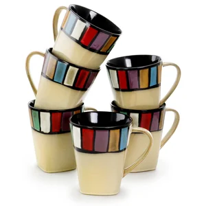 EL-MELANGE-6PC-CUPS | Elama Melange 14 Ounce Colorful