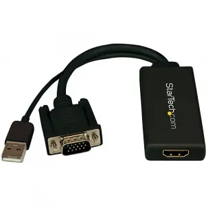 Startech VGA2HDU Vga To Hdmi Adapter With Usb Audio Amp; Power - Porta