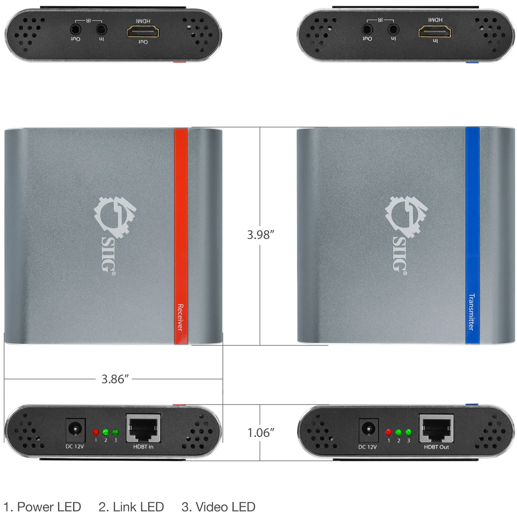 Siig CE-H22M11-S1 Accessory Ce-h22m11-s1 Hdmi 4k Hdbaset Extender Cat5