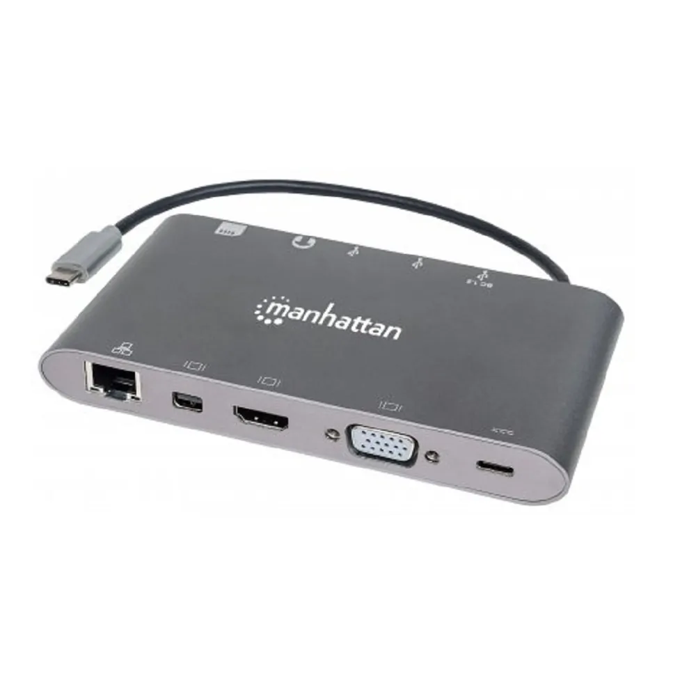 Manhattan 152808 Usb-c To 7-in-1 Docking Statn