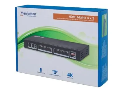 Manhattan 207409 Hdmi Matrix 4x2 Black Wpsu