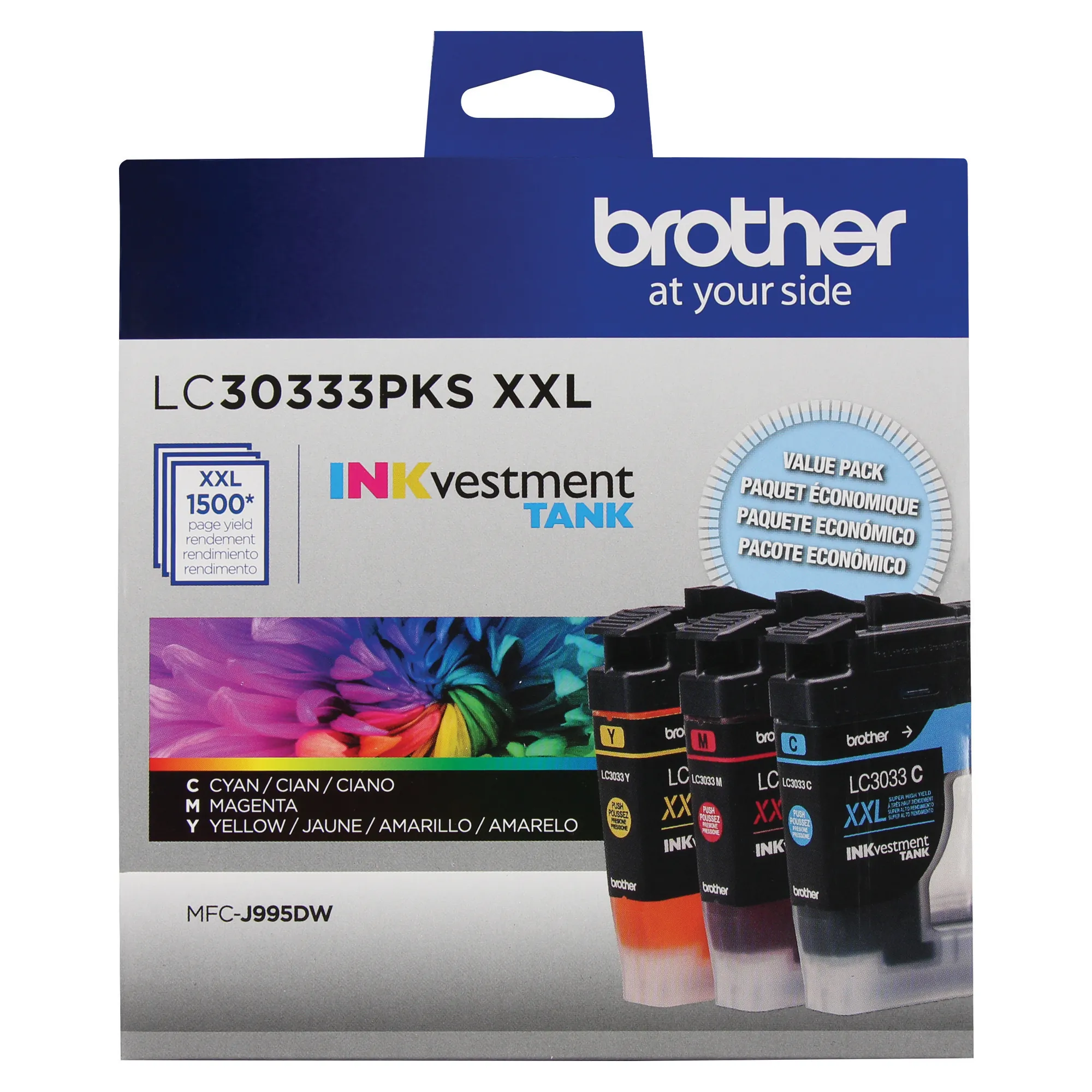 Original Brother LC30333PKS Super High Yield Ink Cartridge 3-pk