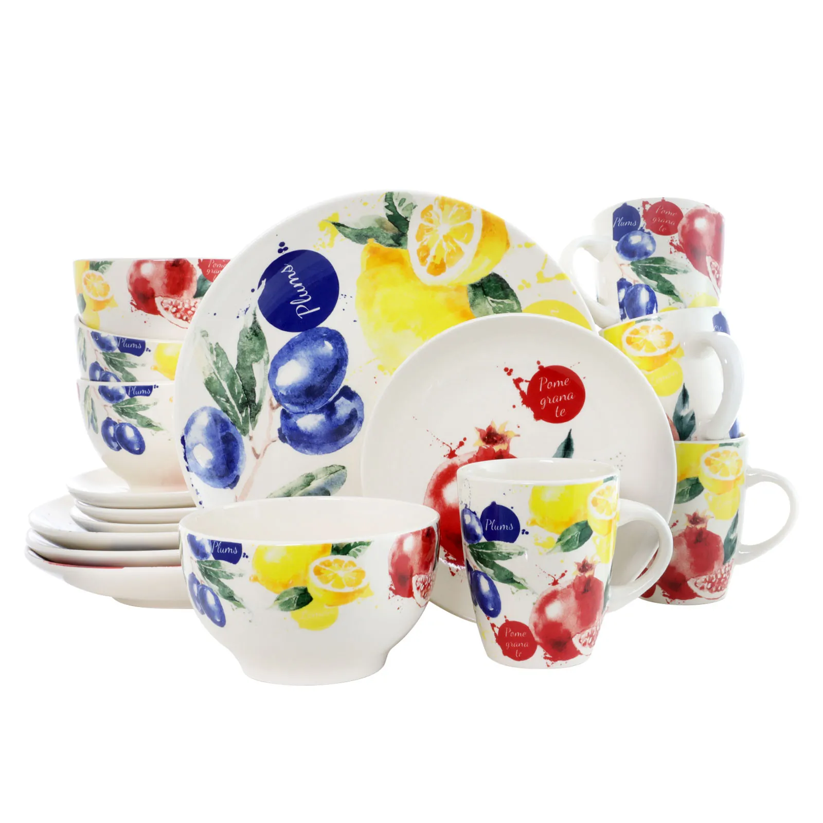 Elama EL-TUSCANAMORE 's Tuscan Amore 16 Piece Luxury Dinnerware Set Wi