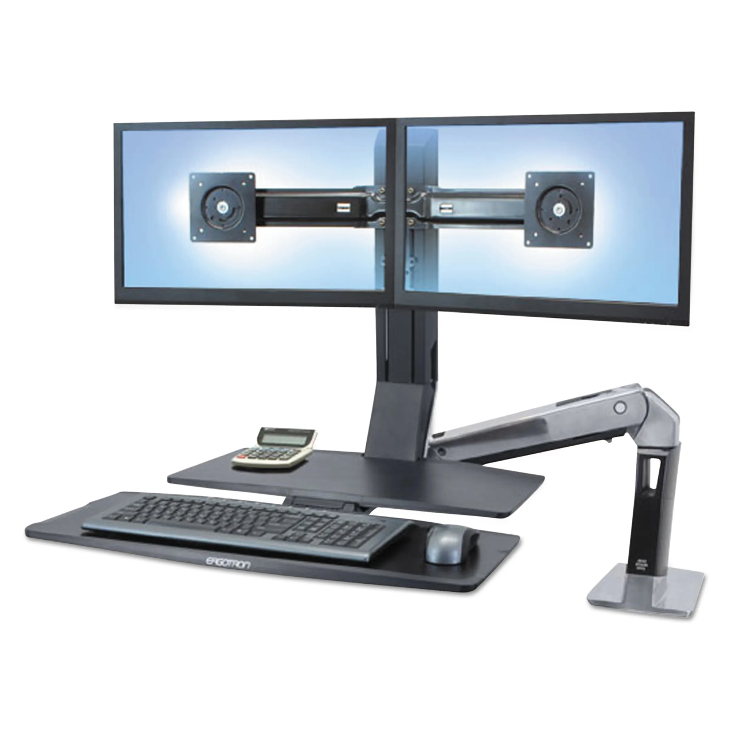 Ergotron 24-316-026 Workfit-a,dual Monitor With Worksurface+.ideal For