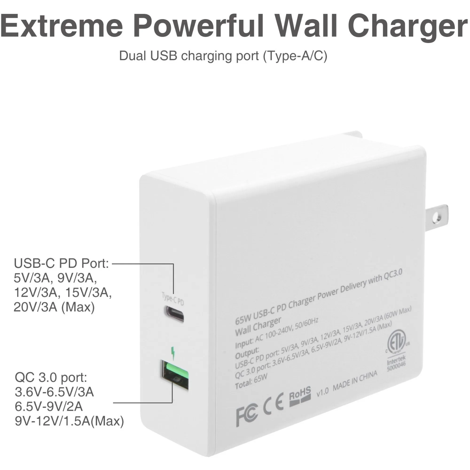 Siig AC-PW1F12-S1 Pd Charger Power Delivery With Qc30 Wall Charge