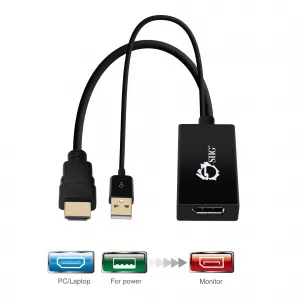 Siig CE-H22W11-S1 Accessory Ce-h22w11-s1 Hdmi To Displayport 4k Ultra 