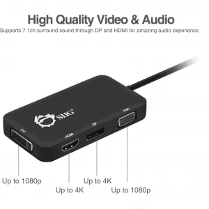 Siig CBTC0611S1 Accessory Cb-tc0611-s1 Usb-c To Dvivgadphdmi Multiport