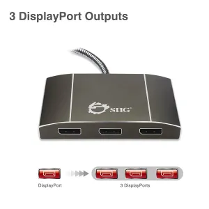 Siig DHCEDP0D12S1 Displayport 3 Port Splitter