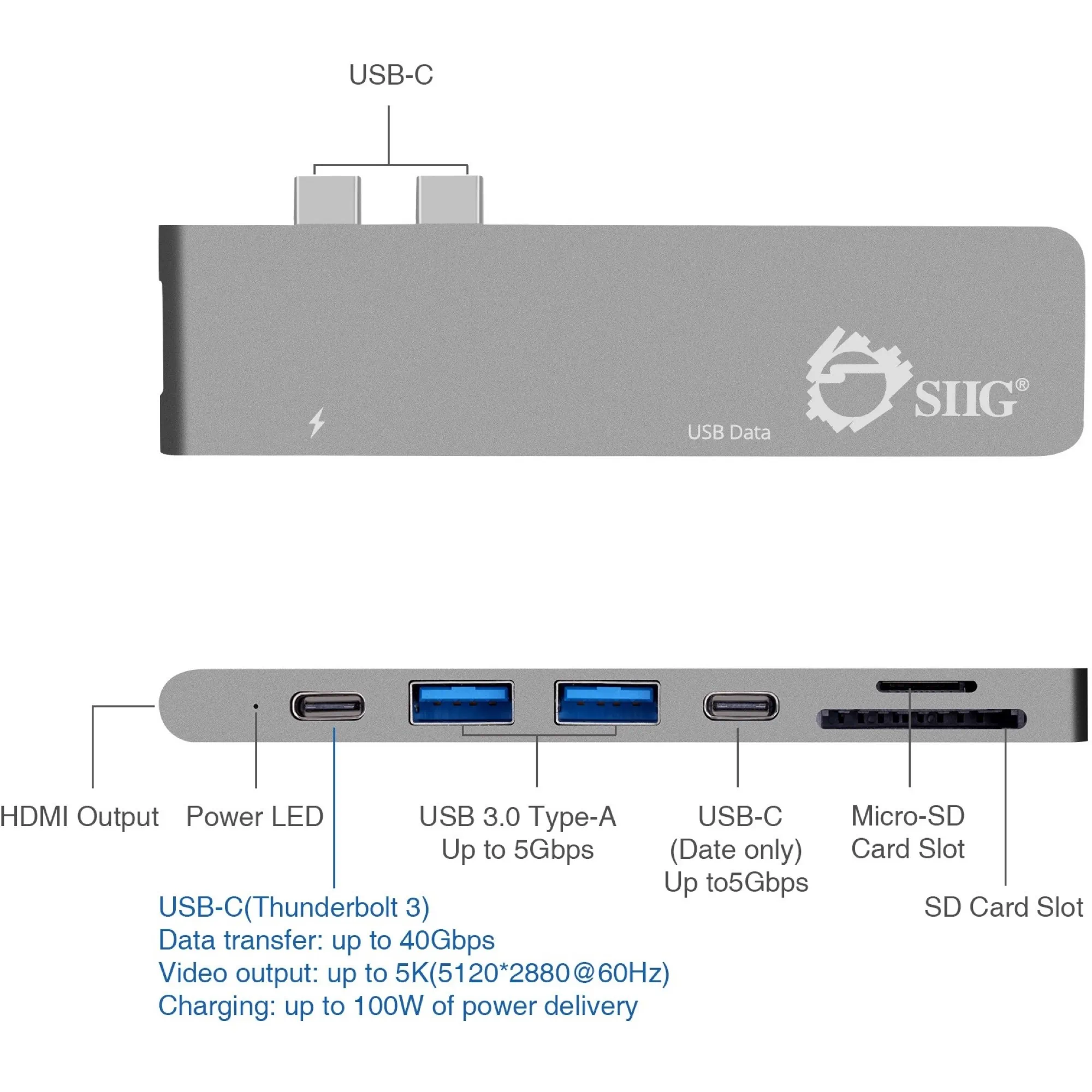 Siig JUTB0512S1 Accessory Ju-tb0512-s1 Thunderbolt 3 Usb Hub Hdmi With