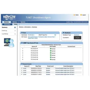 Tripp TLNETCARD Ups Web Management Accessory Card Snmp Remote Monitori