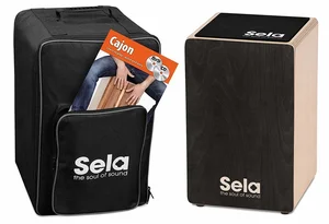 SE157EN | Sela Primera Cajon Black Bundle with Bag, Cajon