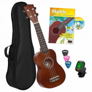 Cascha HH3956GB 4-string Soprano Bundle Ukulele Starter Set With Bag, 