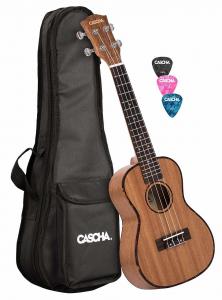 Cascha HH2035 Premium Mahogany Concert Ukulele With Bag  3 Picks