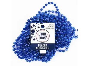 Bulk CH478 8 Pack Blue Beaded Party Necklaces