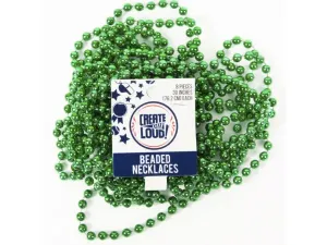 Bulk CH481 8 Pack Green Beaded Party Necklaces